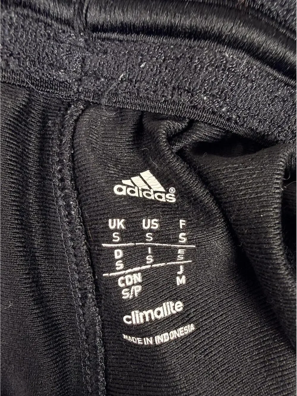 Adidas Black 3 Stripe Climalite Track Pants Small